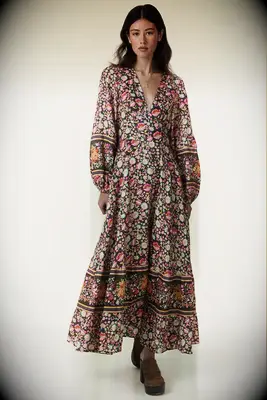 Spell floral Western wedding guest dress