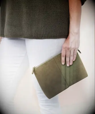Olive green clutch