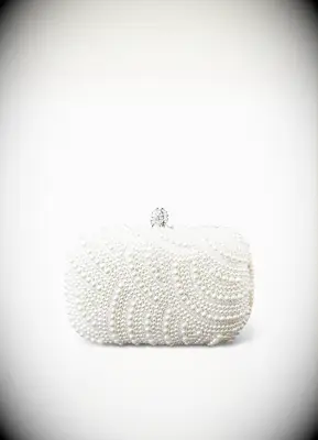 Pearl studded clutch