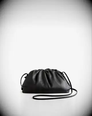 Black draw string purse