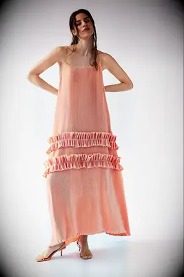 Orire tangerine boho mother of the bride midi dress