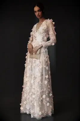 Dress the Population floral embroidered mother of the bride boho dress