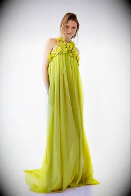 PatBO flower acid yellow boho mother of the bride dress