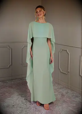 Azazie sage green boho mother of the bride dress