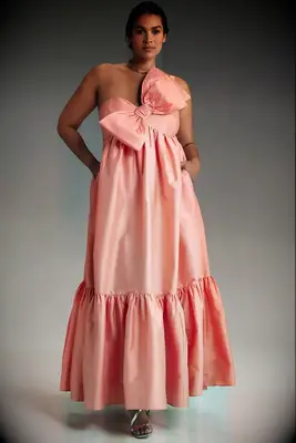 Atsu peach midi mother of the bride boho dress