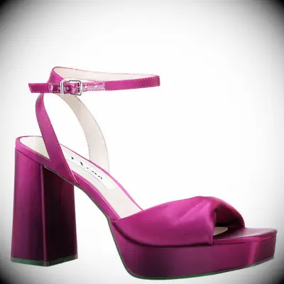 Chunky pink block heel