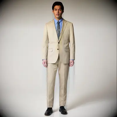 Beige suit jacket and trousers