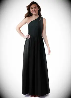 floor length one shoulder dress