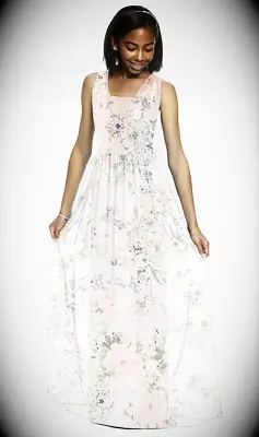 floor length floral dress with v neck