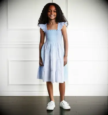 mini gingham dress with ruffle sleeves