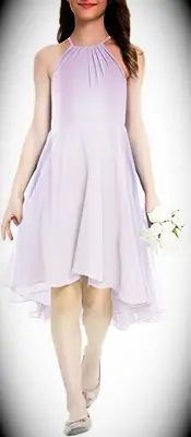 high low chiffon dress with halter neck