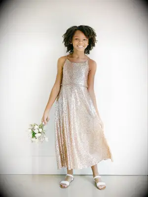 midi sequin champagne dress