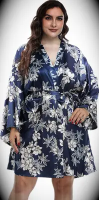 Navy floral bridesmaid robe from Amazon