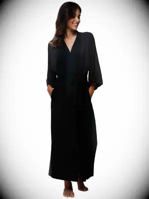 Long black bridesmaid robe from Amazon