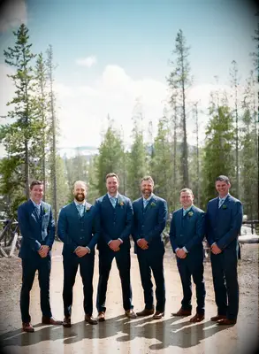 Blue suits for your 2024 pinterest wedding inspo