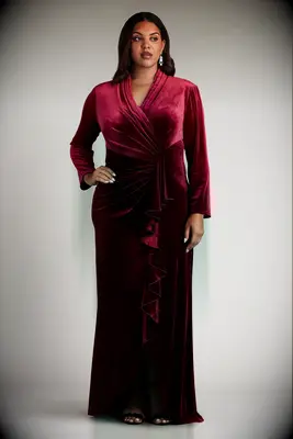 Tadashi Shoji red velvet MOB dress