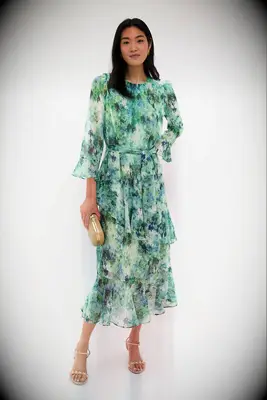 Tuckernuck green floral MOB dress