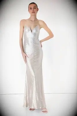 Lulus Spectacular Moment Rose Gold Mermaid Maxi Dress