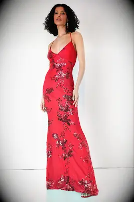 Lulus Valhalla Sequin Lace-Up Maxi Dress