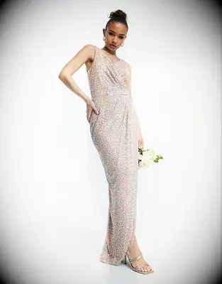 ASOS Beauut Bridesmaid Wrap Maxi Dress