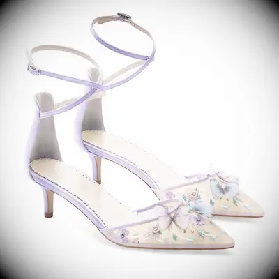 Bella Belle Purple Butterfly Heels