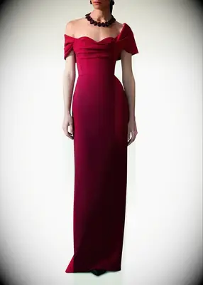Carolina Herrera red column mother-of-the-bride dress