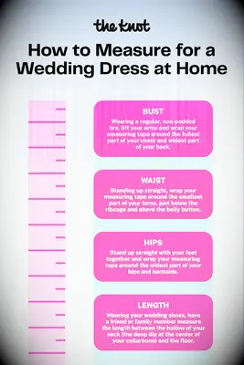 How to measure for a wedding dress at home infographic