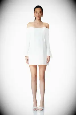 Elliatt strapless white mini Vegas wedding dress