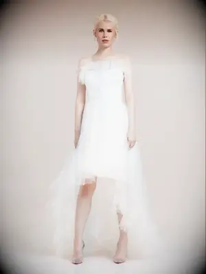 Tulle polkadot skirt and feather top