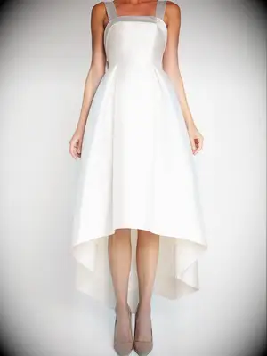 Silk A-line dress with thick spaghetti straps