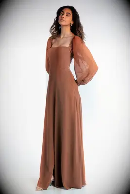Jenny Yoo long sleeve bridesmaid dress