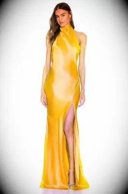 Sau Lee yellow maxi wedding guest dress