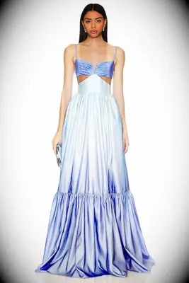 Sau Lee ombre maxi wedding guest dress