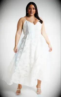 Floral lace plus size bridal dress