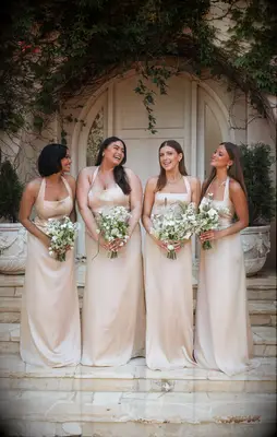 Neutral bridesmaid dresses