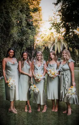 Midi bridesmaid dresses