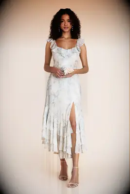 Birdy Grey chiffon floral bridesmaid dress