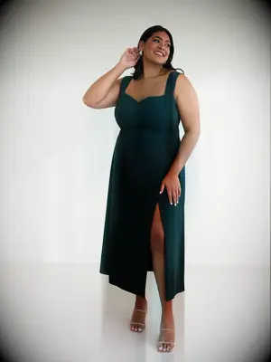 Park & Fifth green bridesmaid midi dress