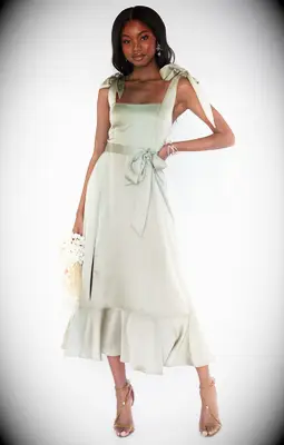 Show Me Your Mumu green midi bridesmaid dress