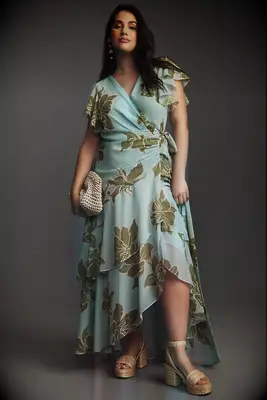 Anthropologie cap sleeve Catholic wedding guest dress