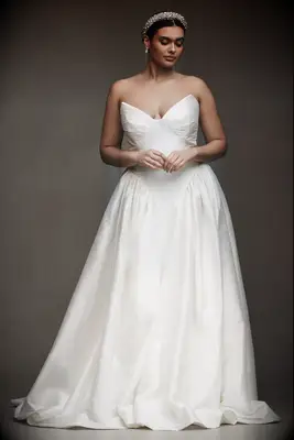 Strapless drop waist dress