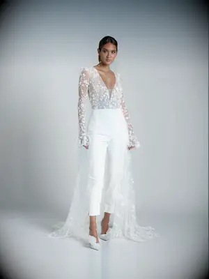 Rime Arodaky floral bridal jumpsuit
