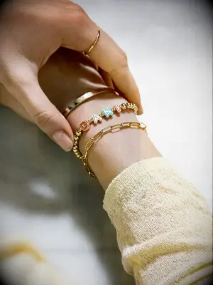 Personalized beaded bracelet from BaubleBar for the best girlfriend gifts