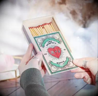 Personalized wooden matchbox anniversary gift