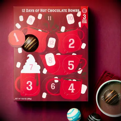 Hickory Farms cocoa bomb advent calendar for girlfriend
