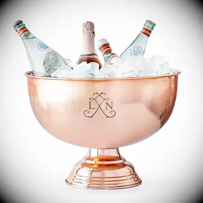 Copper wine bowl gift idea for anniversary. 