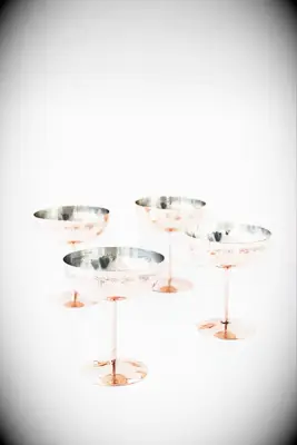 Anthropologie vintage inspired copper coupe glasses anniversary gift