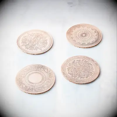 copper toned coasters for your wedding anniversary