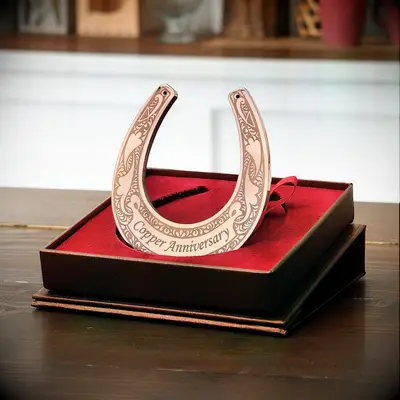 personalized wedding copper anniversary horseshoe