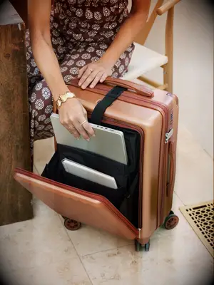 Copper carry-on luggage anniversary gift